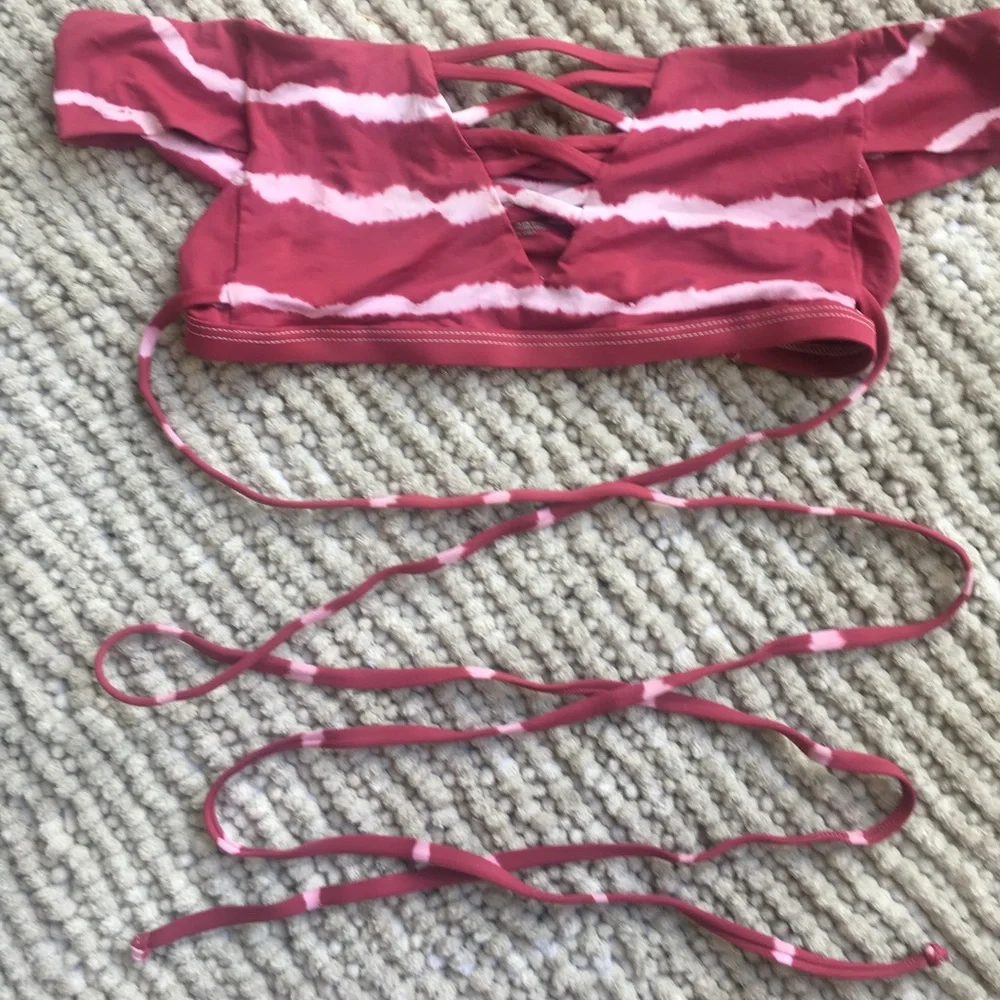 Frankie's Bikinis Shiloh maroon tie dye bikini